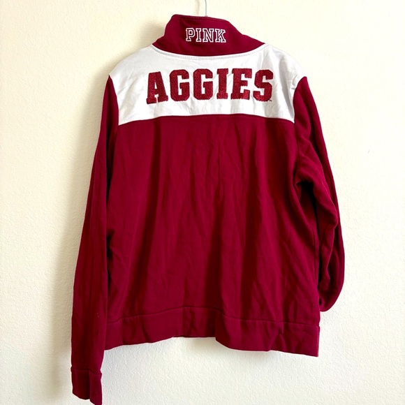 🏈 Victoria’s Secret Pink Texas A&M Aggies Football Sequin Sweater- size L - Picture 7 of 7